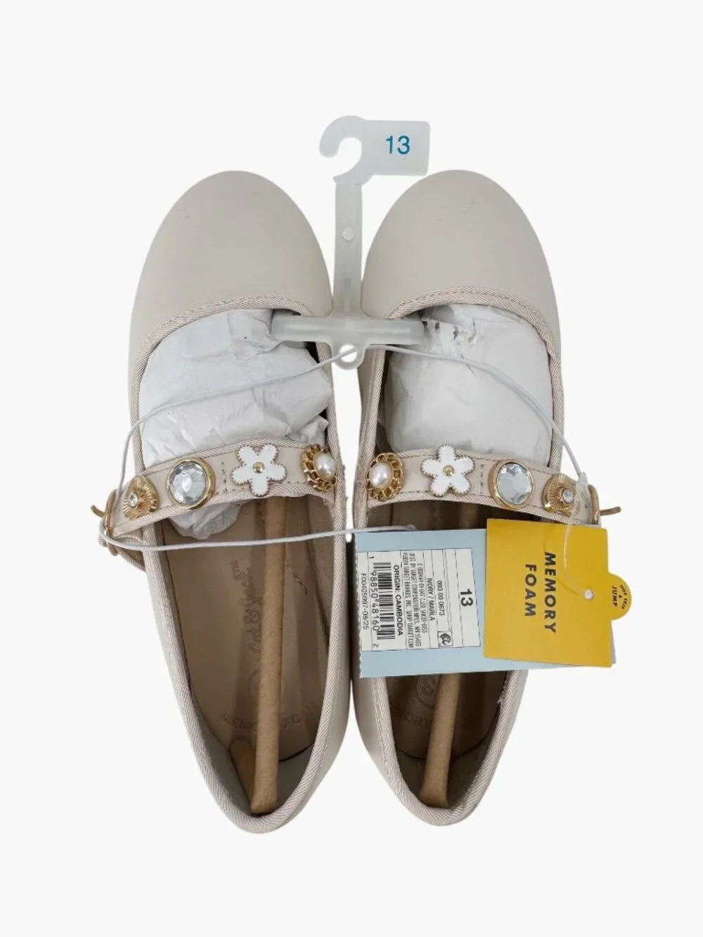NEW Cat & Jack Kids' Marla Charm Ballet Flats - Ivory